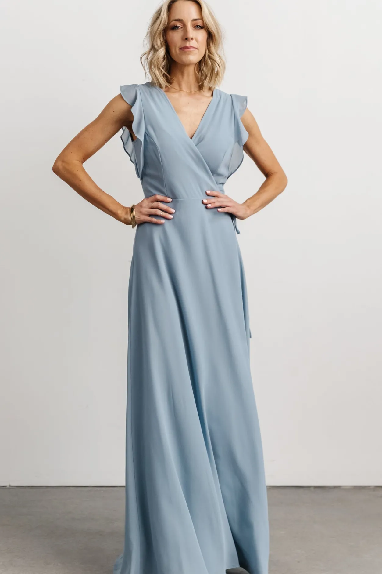 Online Baltic Born Saya Wrap Maxi Dress | Dusty Blue DustyBlue