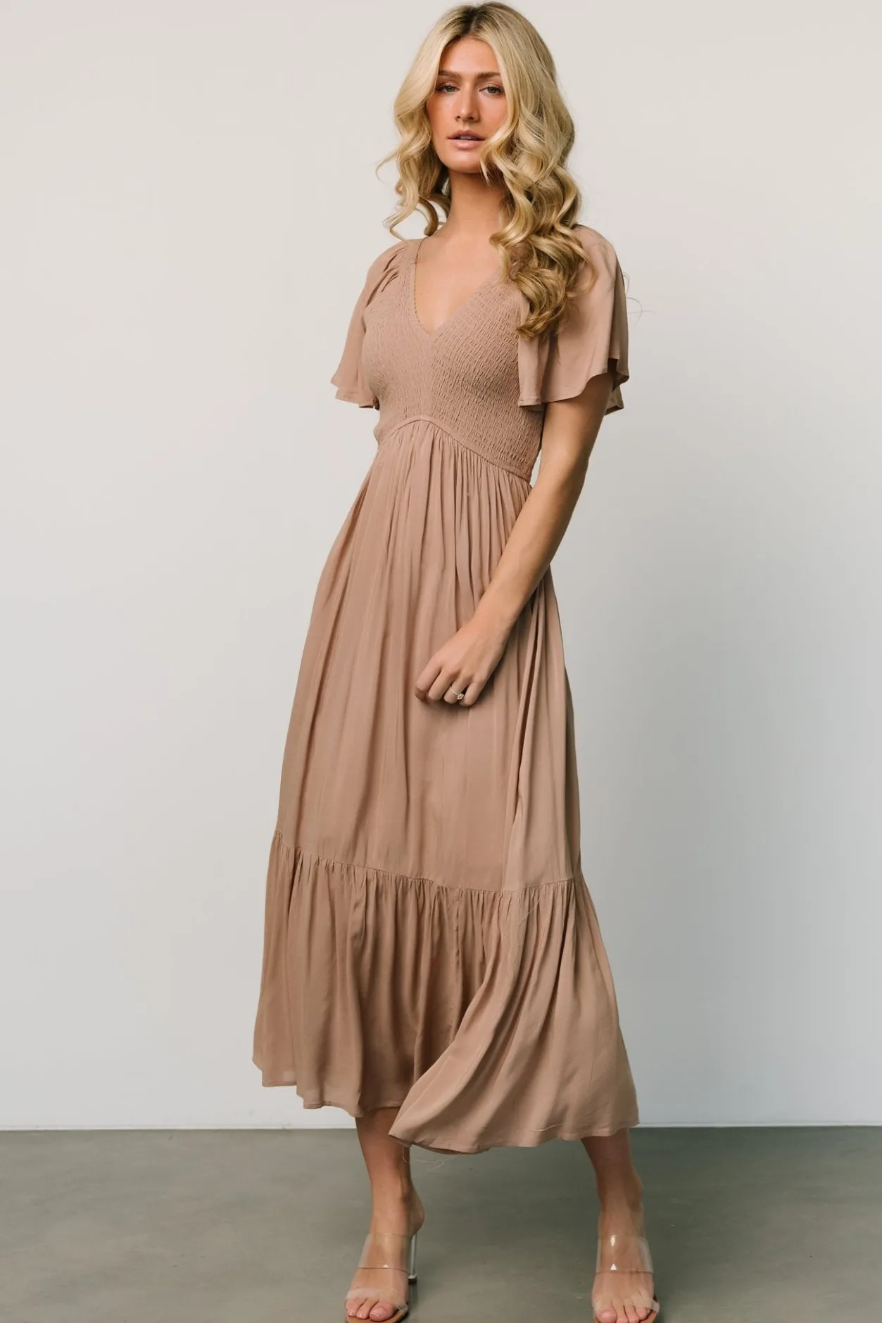 New Baltic Born Scarlett Smocked Dress | Mocha