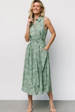 Online Baltic Born Scottie Button Tank Dress | Green Print GreenPrint
