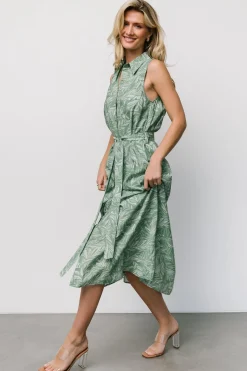 Online Baltic Born Scottie Button Tank Dress | Green Print GreenPrint