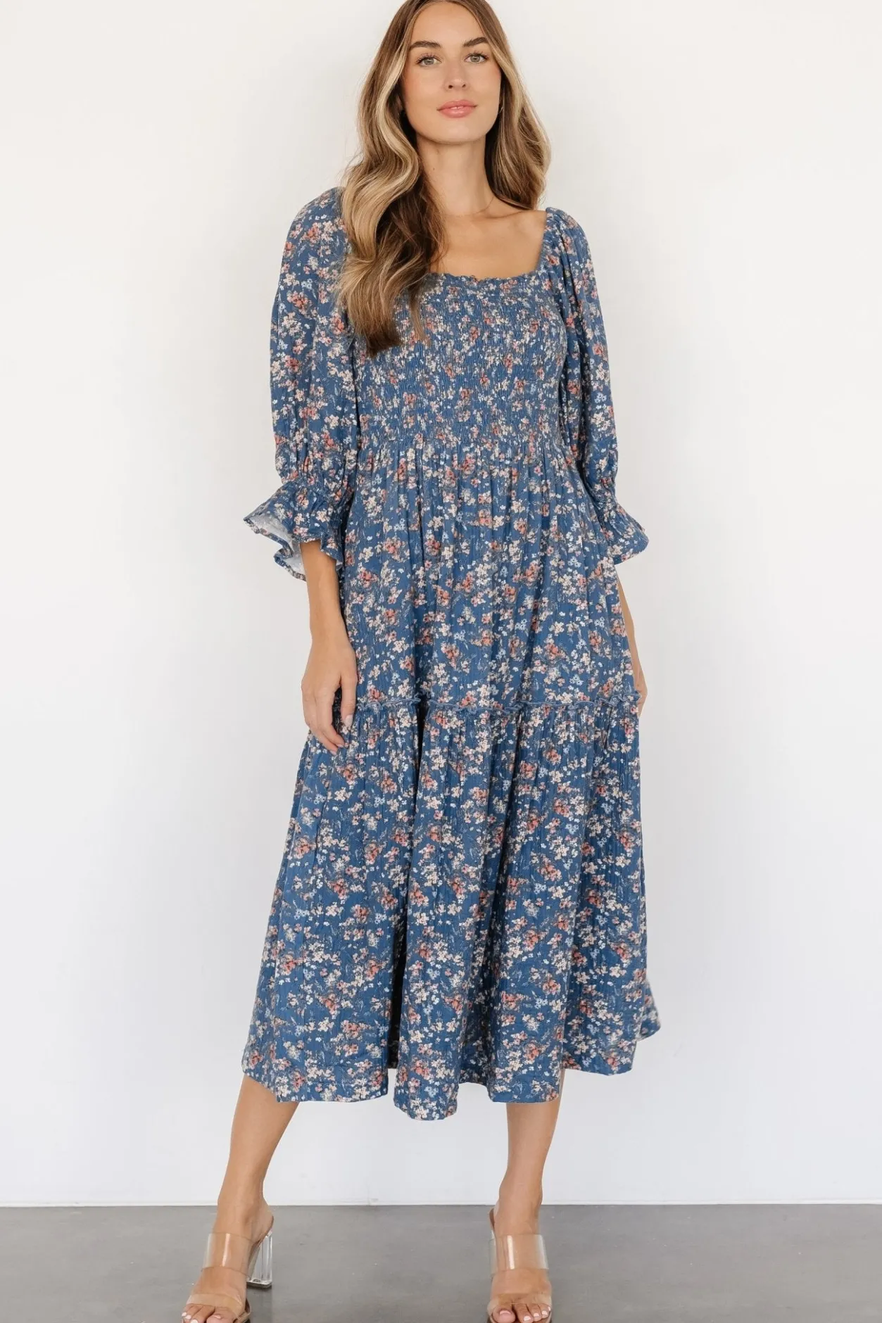 New Baltic Born Sedona Smocked Dress | Blue Floral BlueFloral