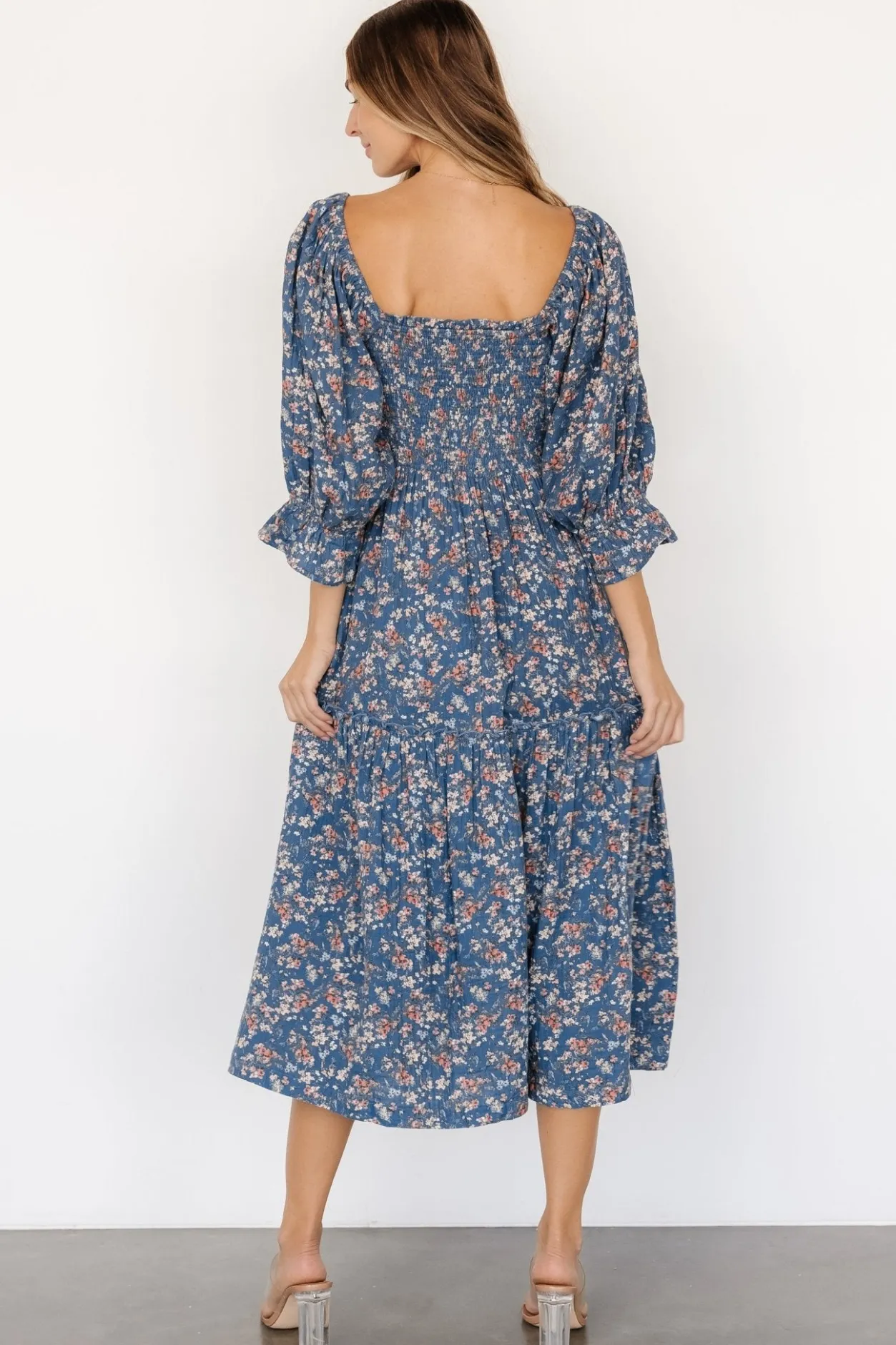 New Baltic Born Sedona Smocked Dress | Blue Floral BlueFloral