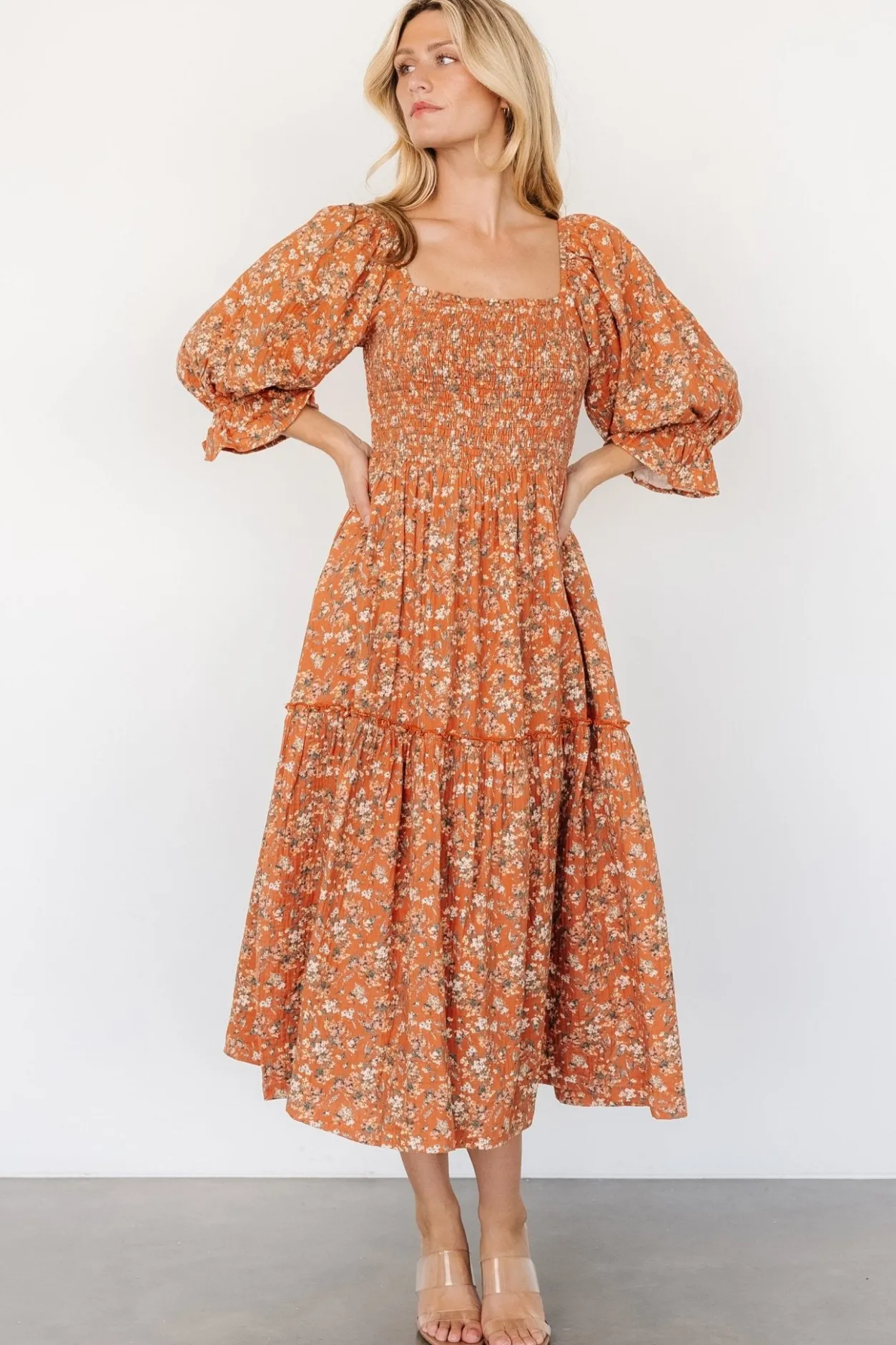 New Baltic Born Sedona Smocked Dress | Light Rust LightRust