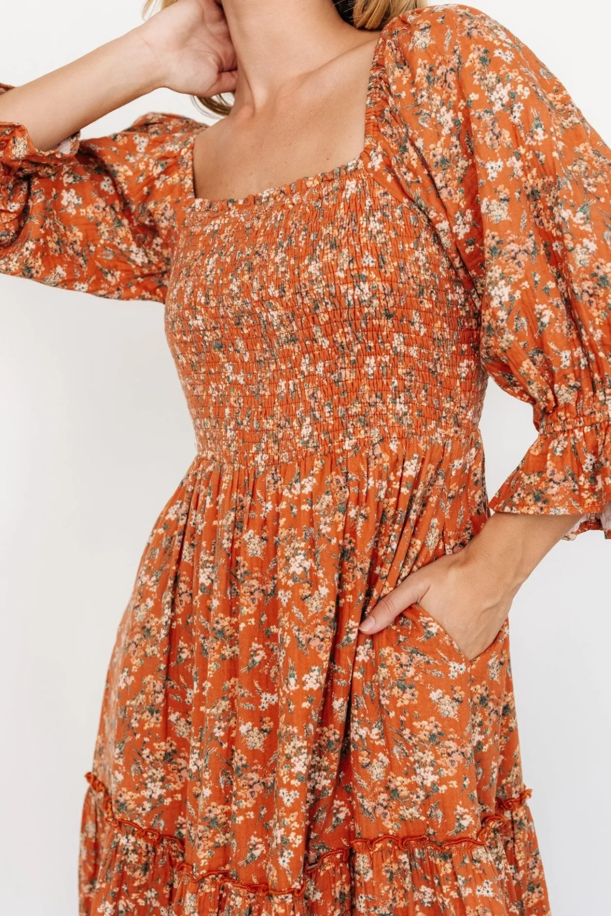 New Baltic Born Sedona Smocked Dress | Light Rust LightRust