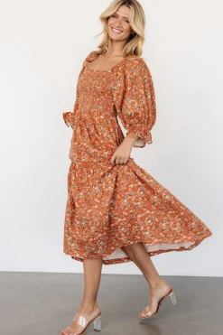 New Baltic Born Sedona Smocked Dress | Light Rust LightRust