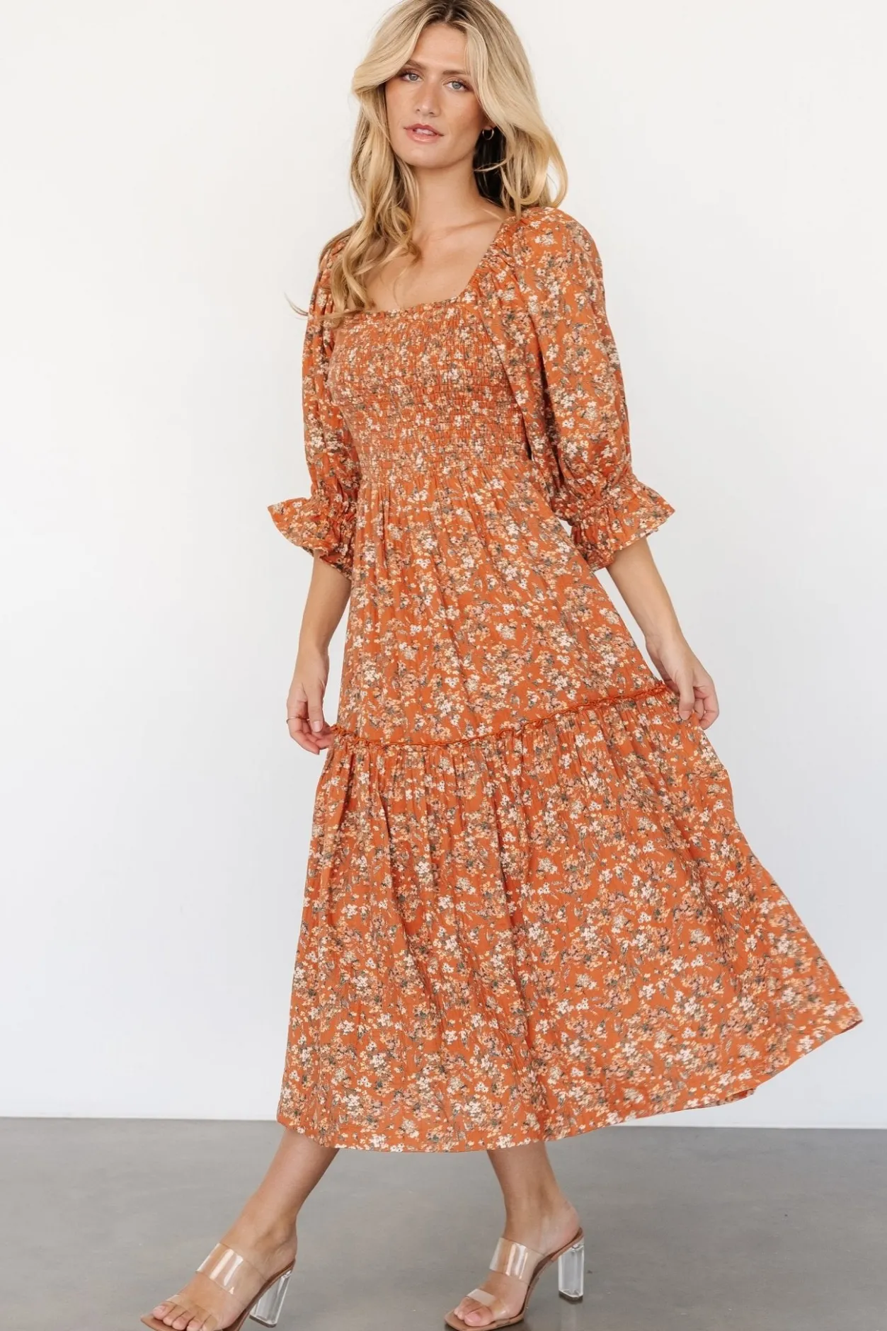 New Baltic Born Sedona Smocked Dress | Light Rust LightRust