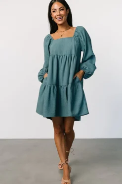 Clearance Baltic Born Selena Tiered Mini Dress | Vintage Teal VintageTeal