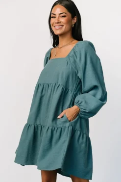 Clearance Baltic Born Selena Tiered Mini Dress | Vintage Teal VintageTeal