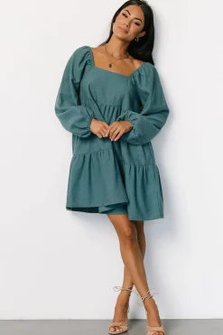 Clearance Baltic Born Selena Tiered Mini Dress | Vintage Teal VintageTeal