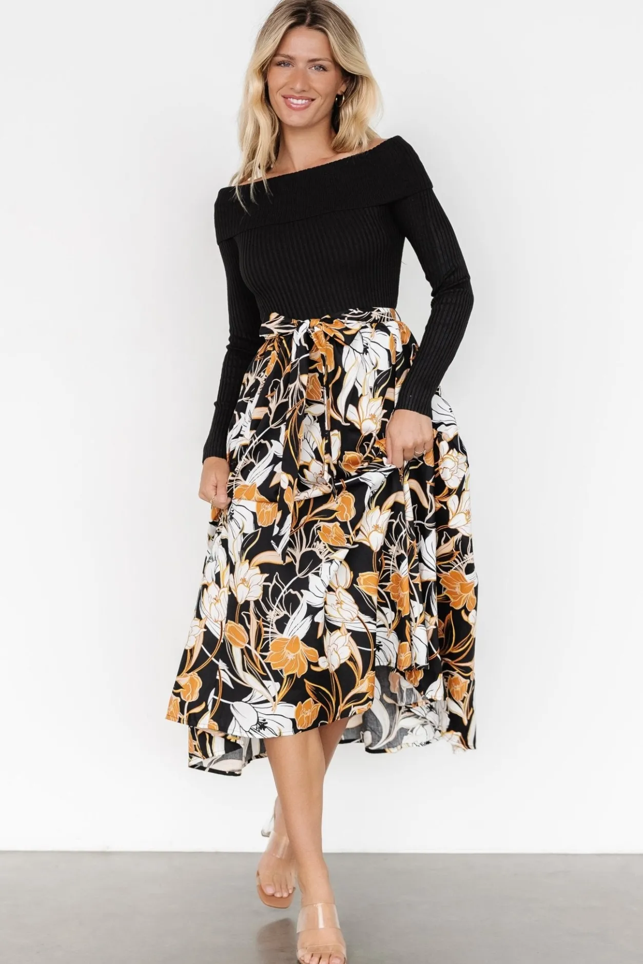 Best Baltic Born Selma Off Shoulder Dress | Black Multi BlackMulti