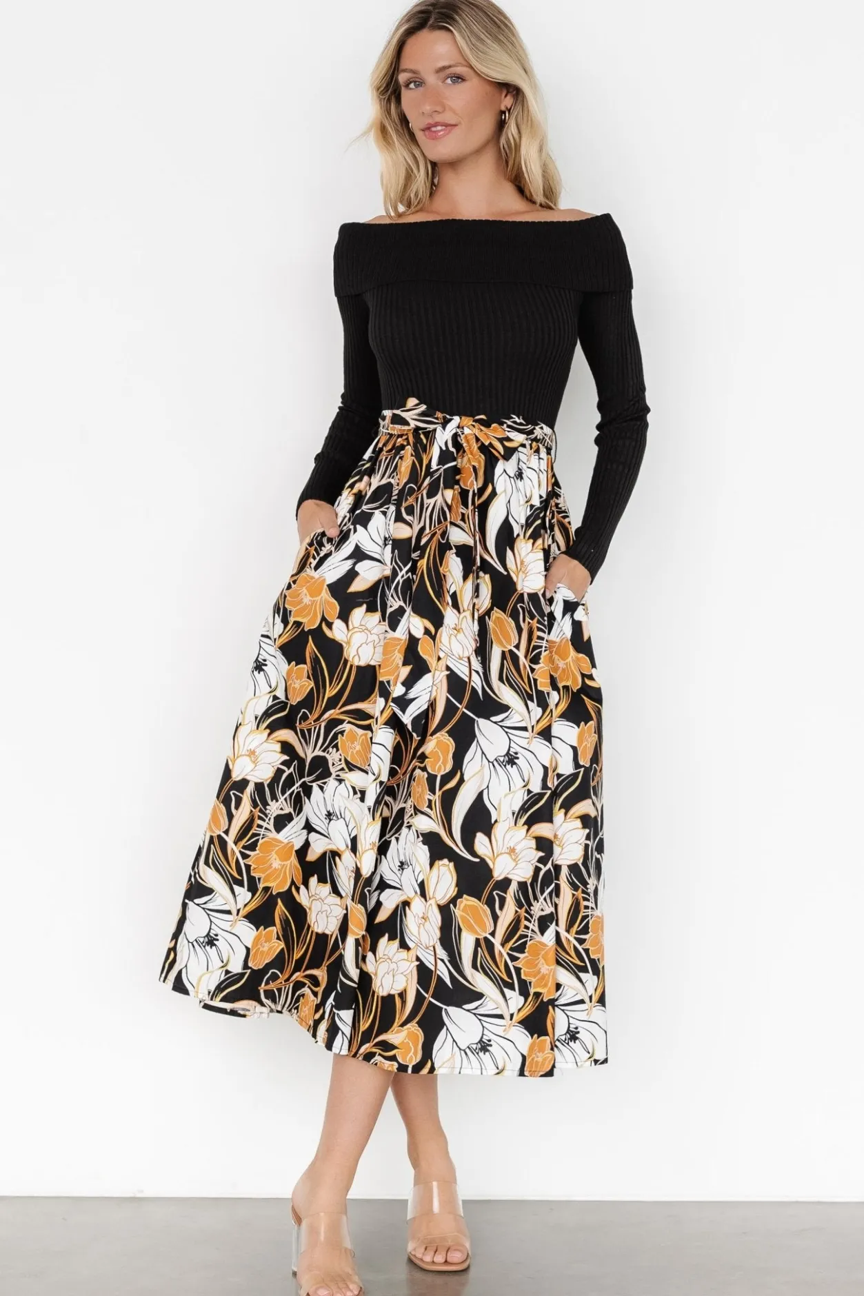 Best Baltic Born Selma Off Shoulder Dress | Black Multi BlackMulti