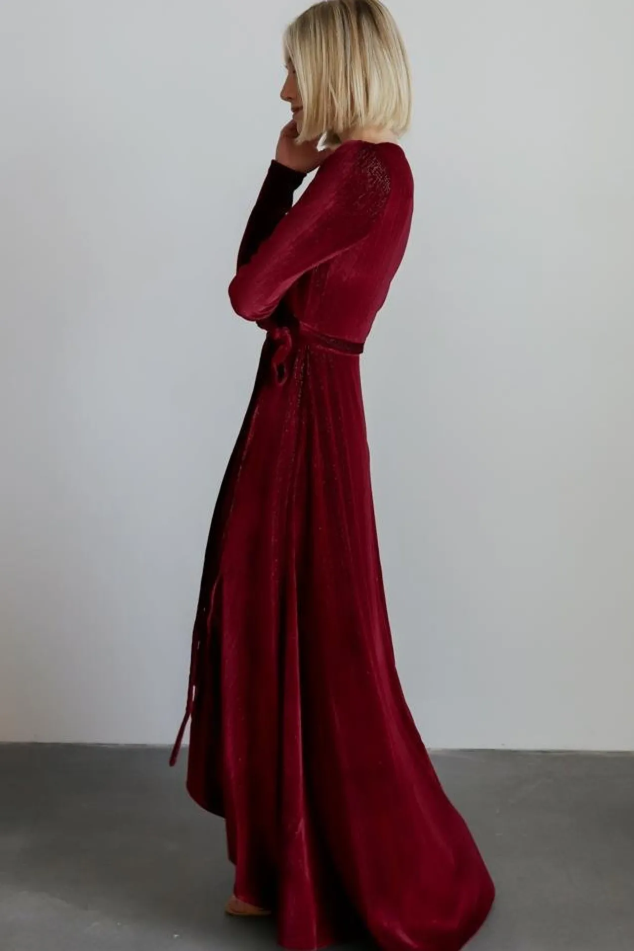 Best Baltic Born Serena Shimmer Velvet Wrap Dress | Merlot