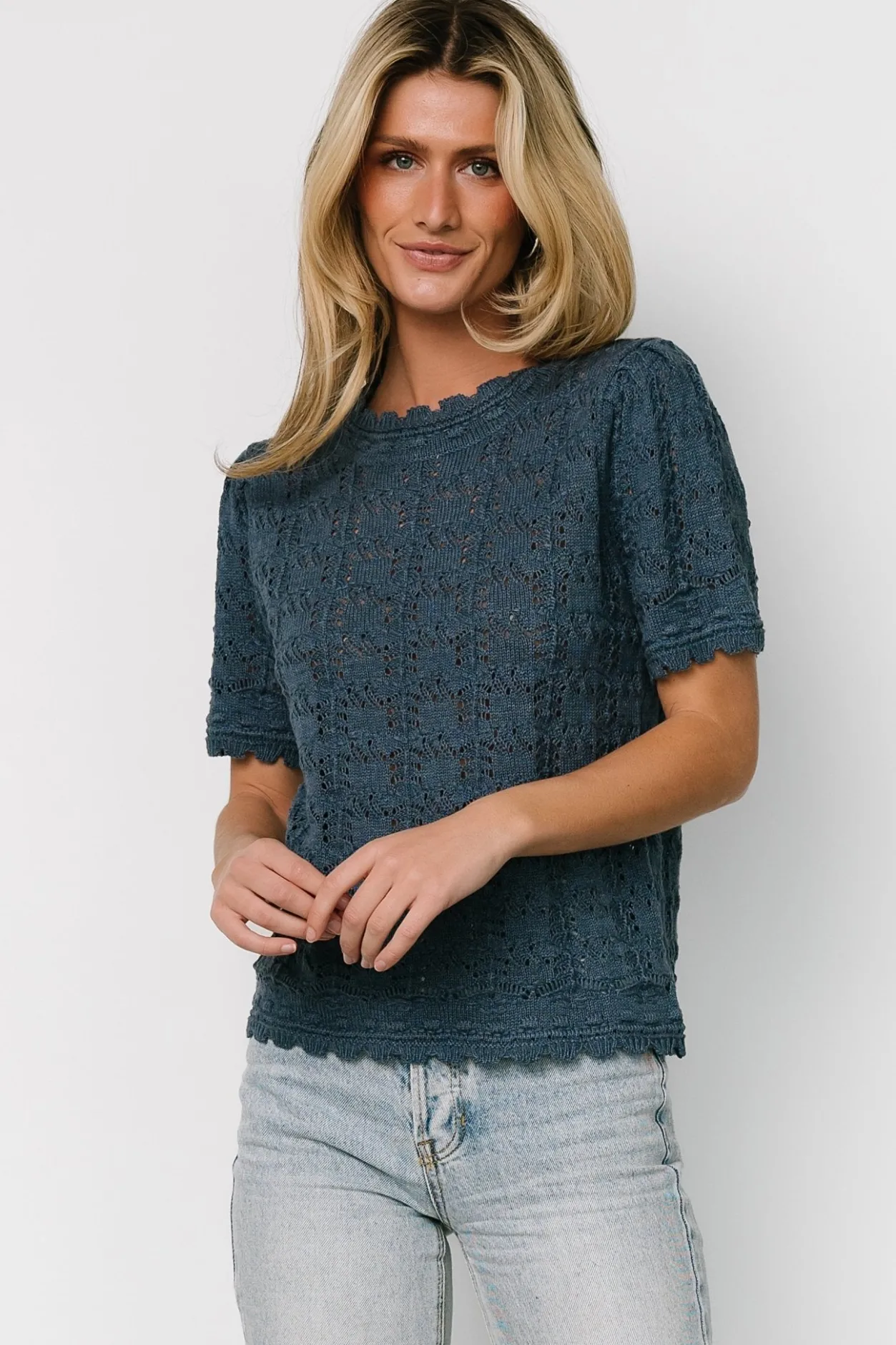 Outlet Baltic Born Serenity Knit Sweater Top | Slate