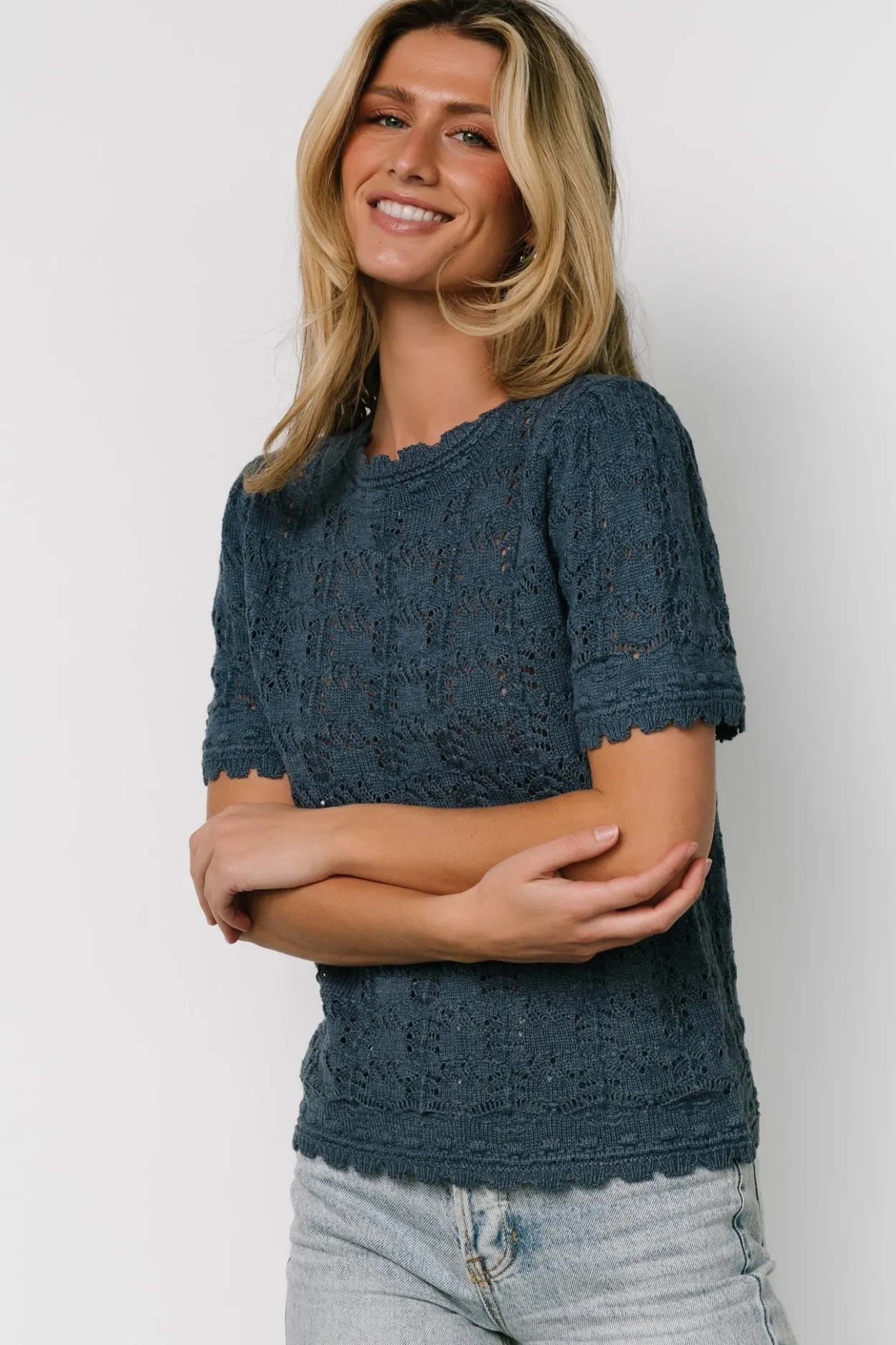 Outlet Baltic Born Serenity Knit Sweater Top | Slate