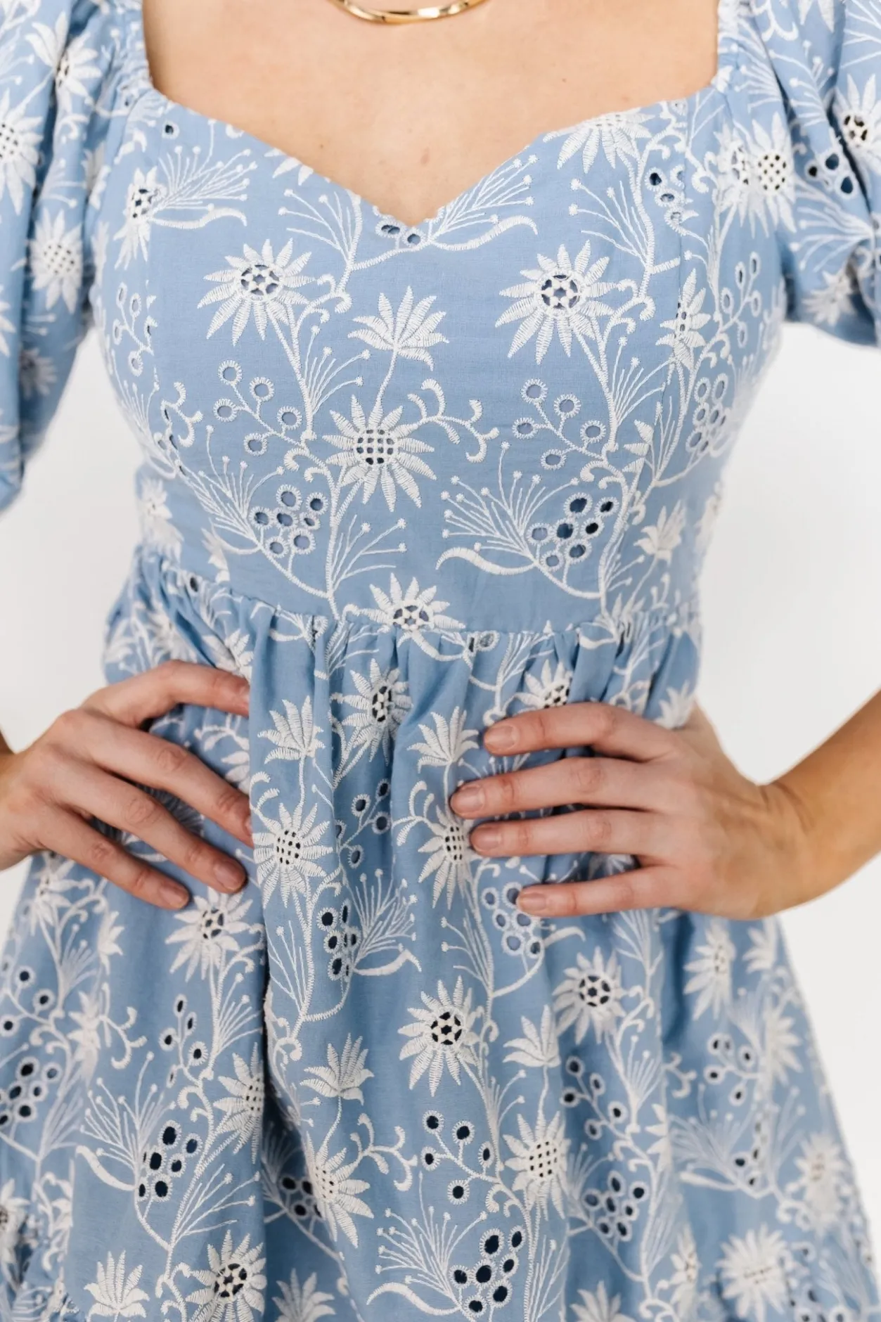 Clearance Baltic Born Serres Eyelet Mini Dress | Blue Floral BlueFloral