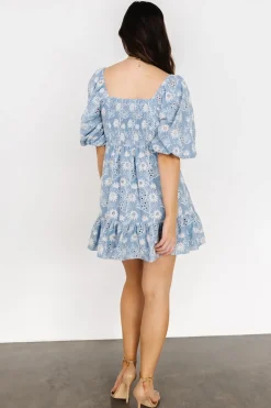 Clearance Baltic Born Serres Eyelet Mini Dress | Blue Floral BlueFloral