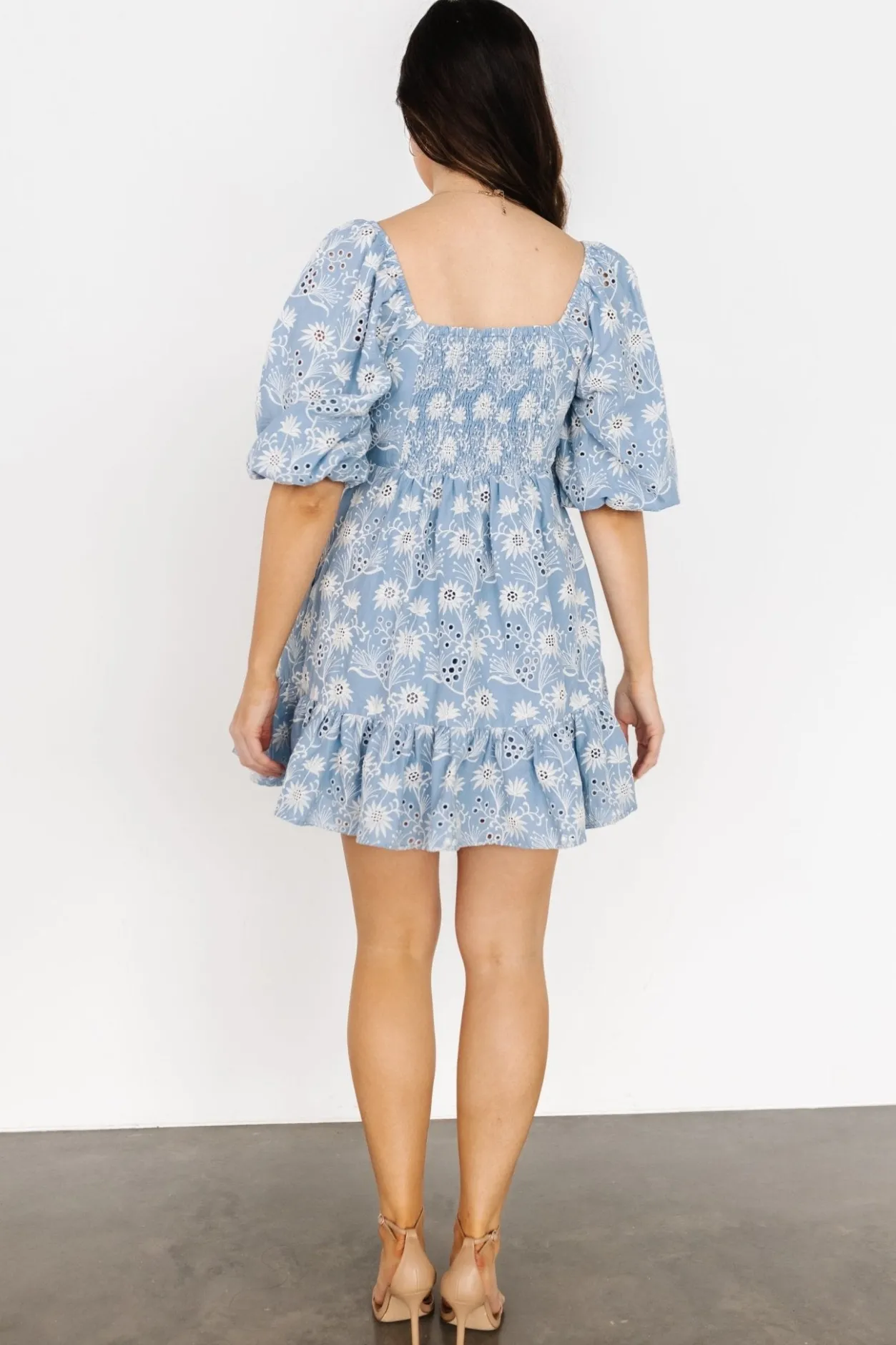 Clearance Baltic Born Serres Eyelet Mini Dress | Blue Floral BlueFloral
