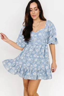 Clearance Baltic Born Serres Eyelet Mini Dress | Blue Floral BlueFloral