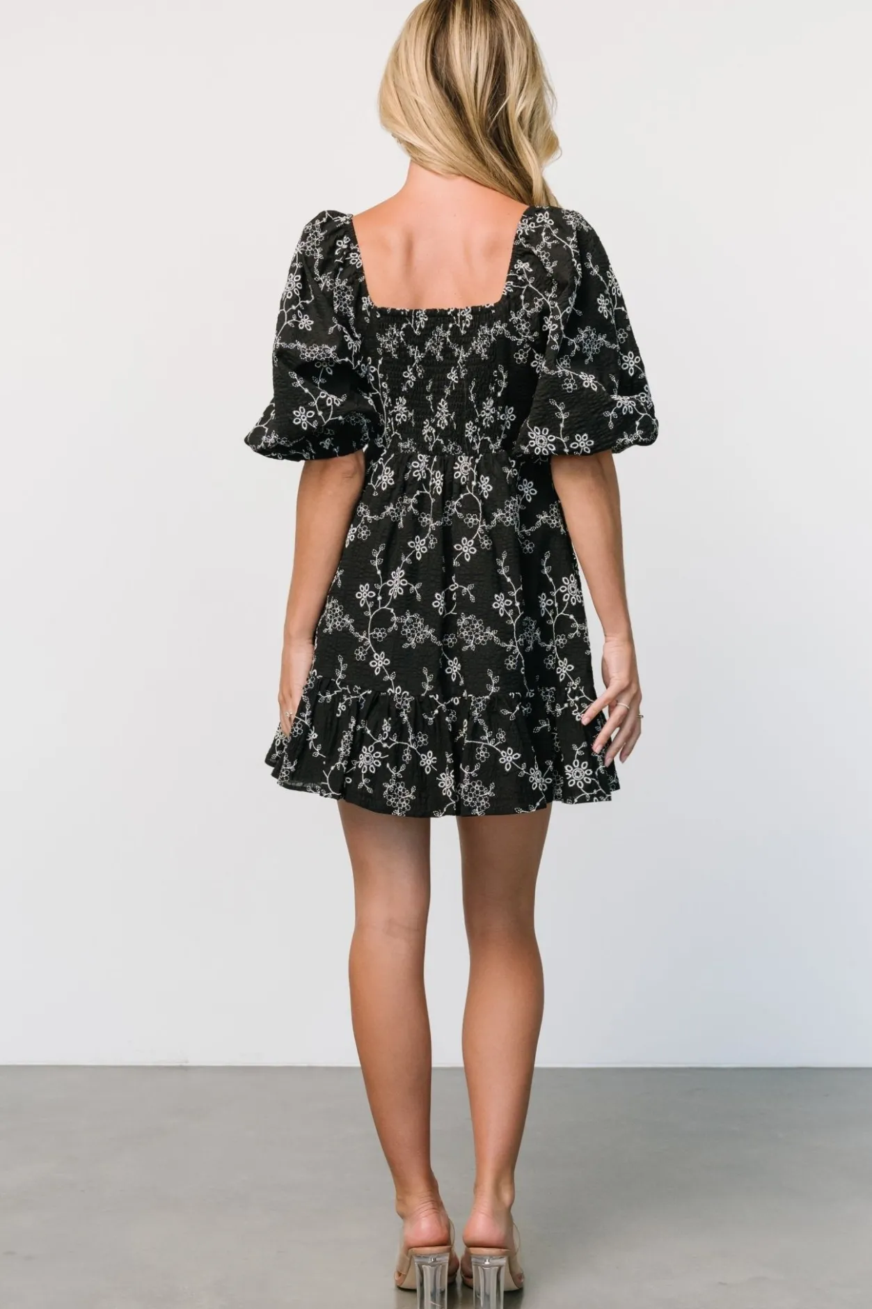 Outlet Baltic Born Serres Eyelet Mini Dress | Black + White Black+White