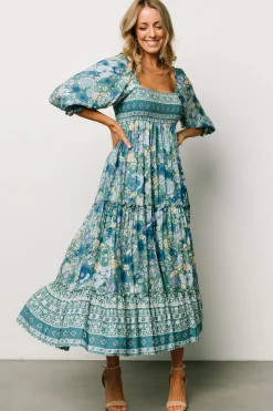 Online Baltic Born Shanna Tiered Dress | Emerald Multi EmeraldMulti