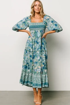 Online Baltic Born Shanna Tiered Dress | Emerald Multi EmeraldMulti