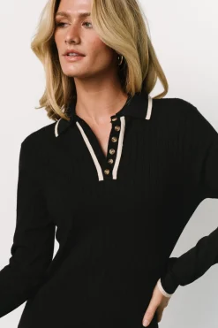 Discount Baltic Born Shantel Polo Dress | Black + Cream Black+Cream
