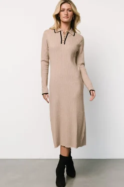 Best Baltic Born Shantel Polo Dress | Taupe + Black Taupe+Black