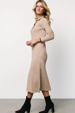 Best Baltic Born Shantel Polo Dress | Taupe + Black Taupe+Black