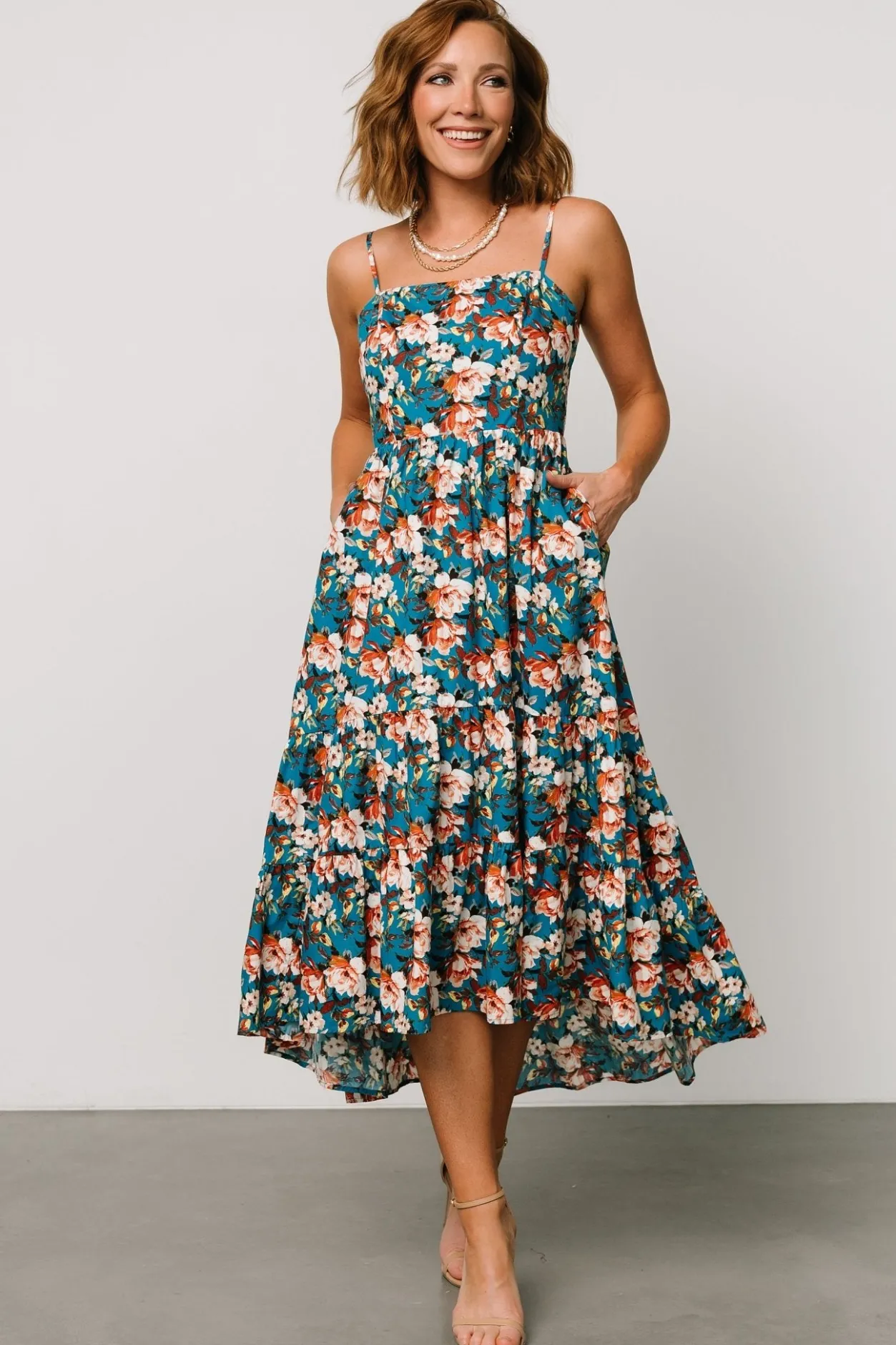 Hot Baltic Born Shari Tank Maxi Dress | Deep Blue Floral DeepBlueFloral