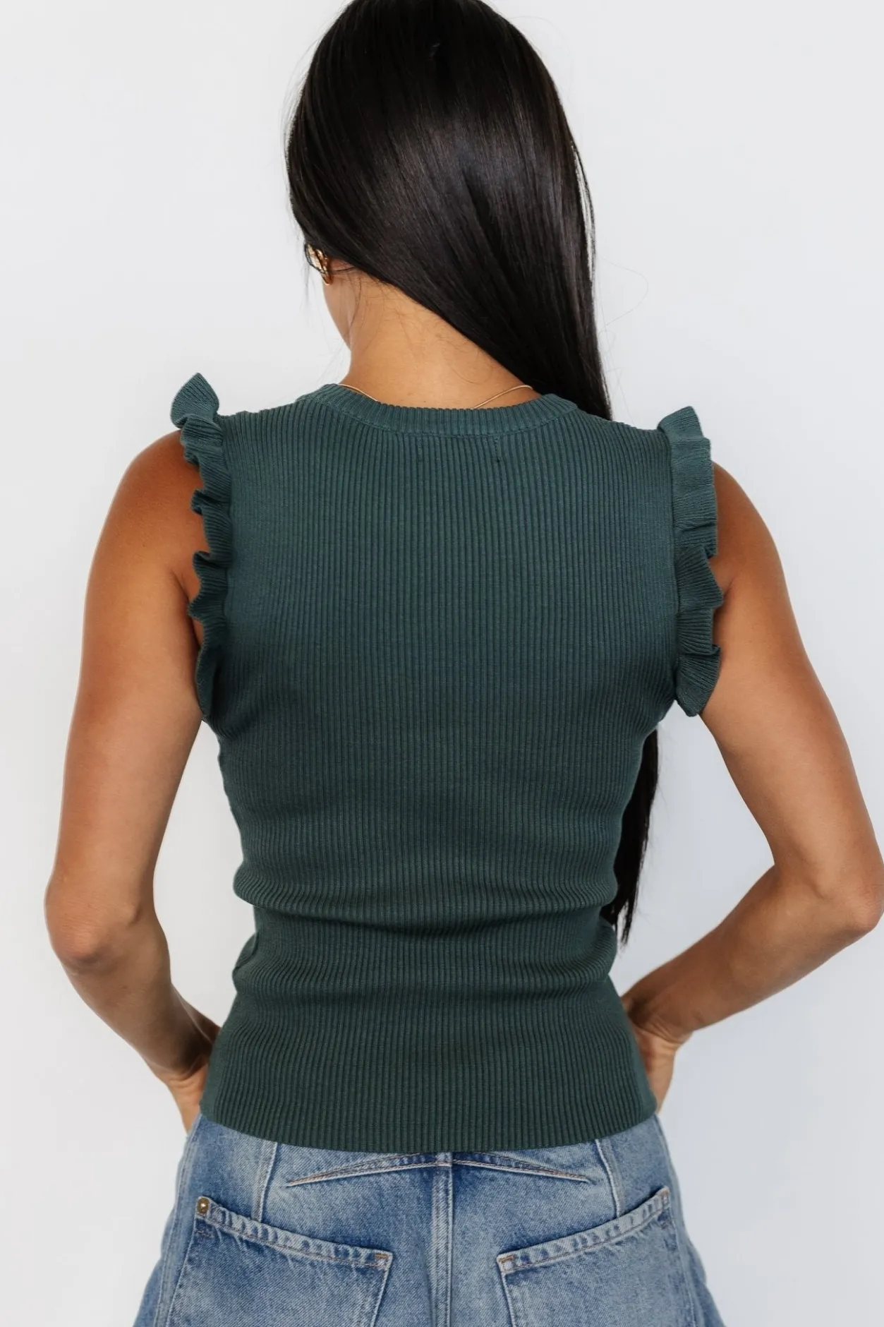 Fashion Baltic Born Shay Ribbed Top | Winter Green WinterGreen