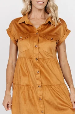 Fashion Baltic Born Shayla Button Down Short Dress | Camel