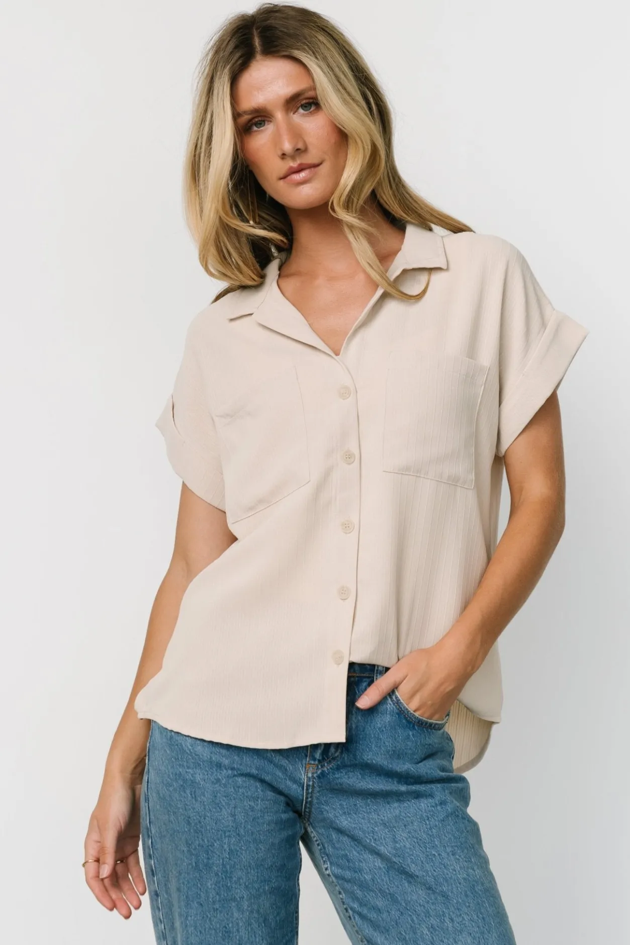 Hot Baltic Born Shaylee Button Up Top | Natural