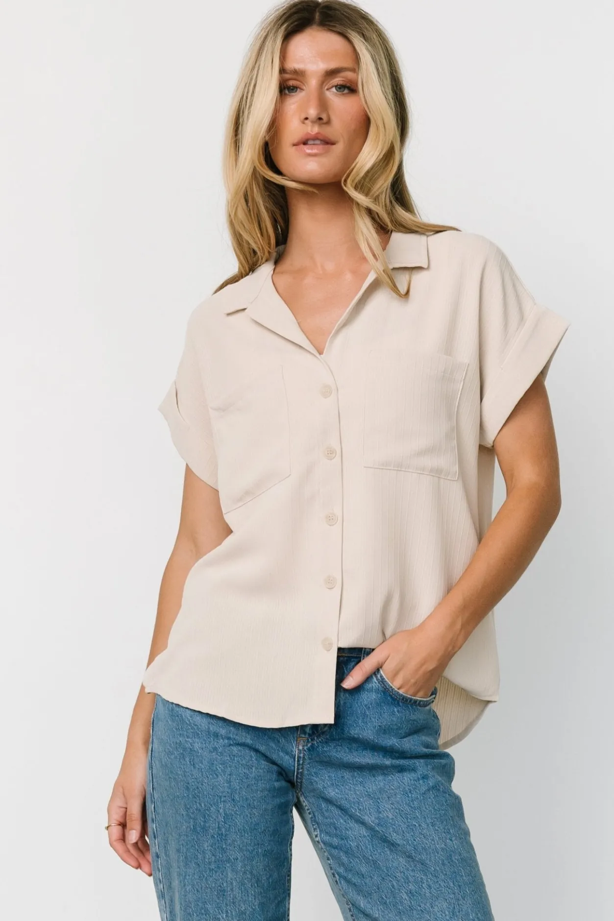 Hot Baltic Born Shaylee Button Up Top | Natural