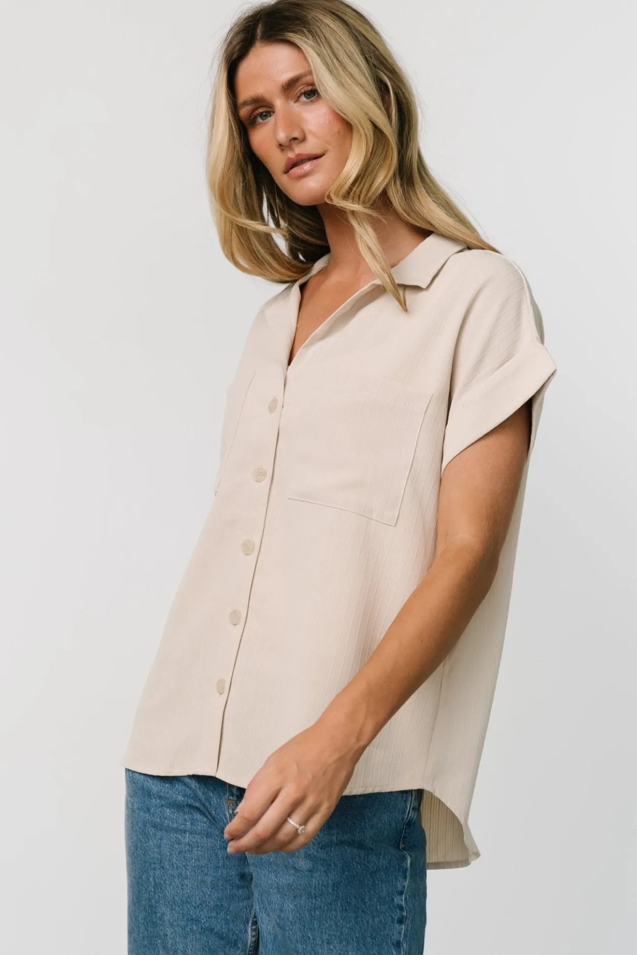Hot Baltic Born Shaylee Button Up Top | Natural