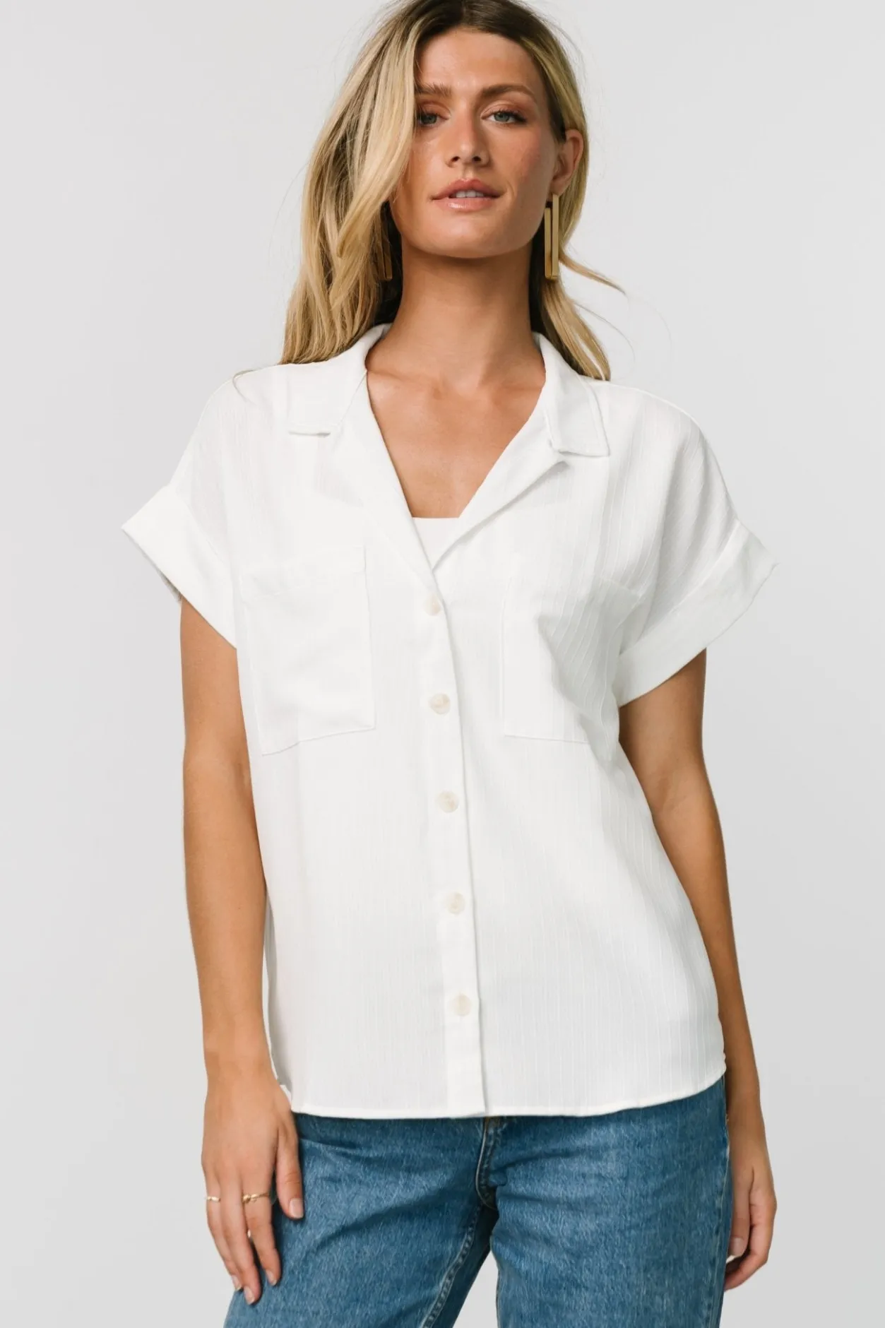 Sale Baltic Born Shaylee Button Up Top | Off White OffWhite