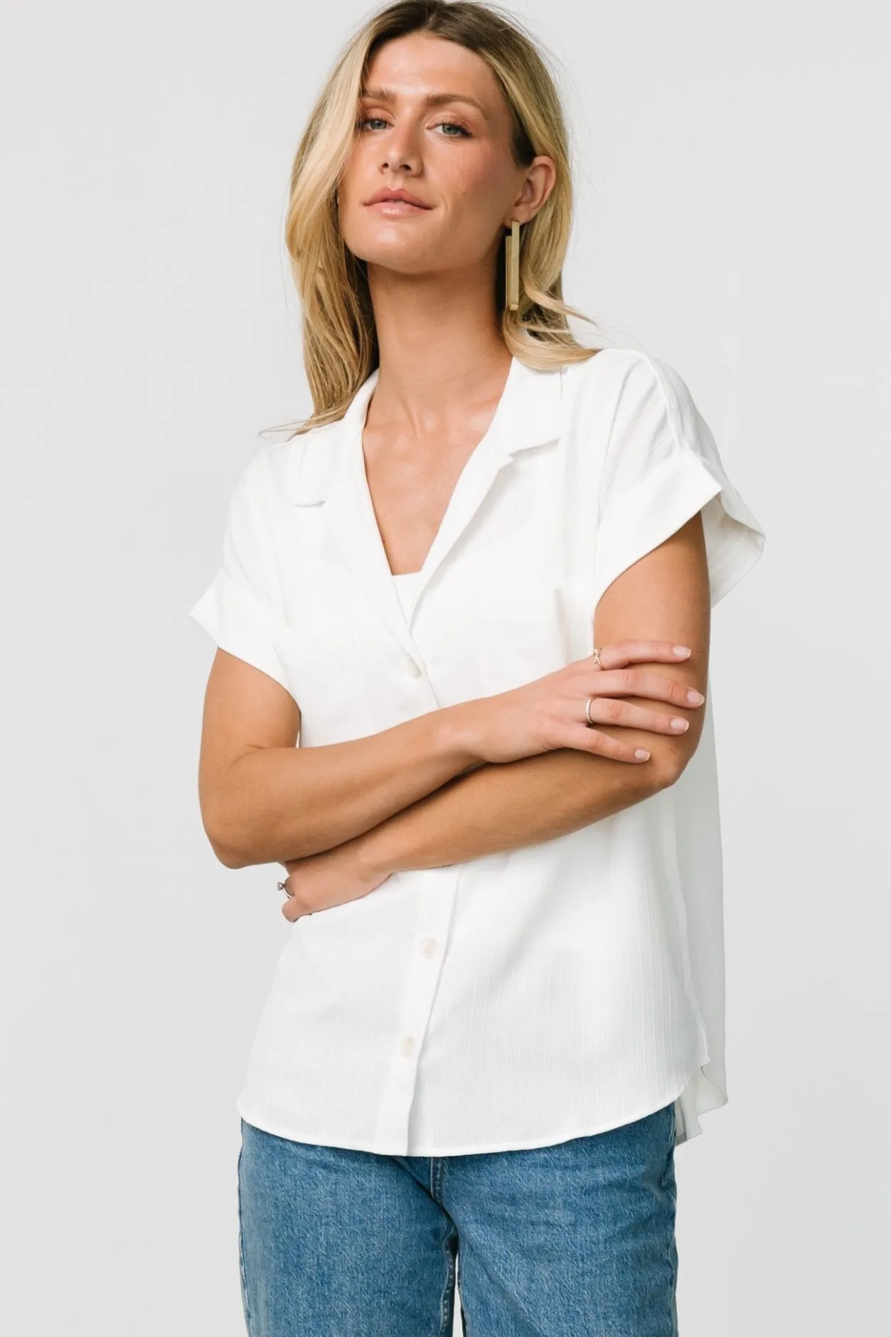 Sale Baltic Born Shaylee Button Up Top | Off White OffWhite