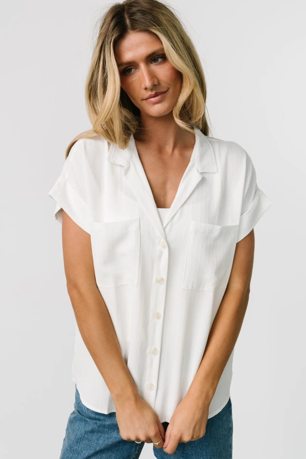 Sale Baltic Born Shaylee Button Up Top | Off White OffWhite