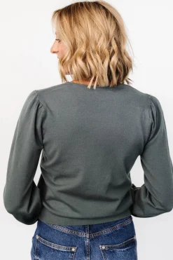 Sale Baltic Born Sheila V Neck Sweater Top | Winter Green WinterGreen