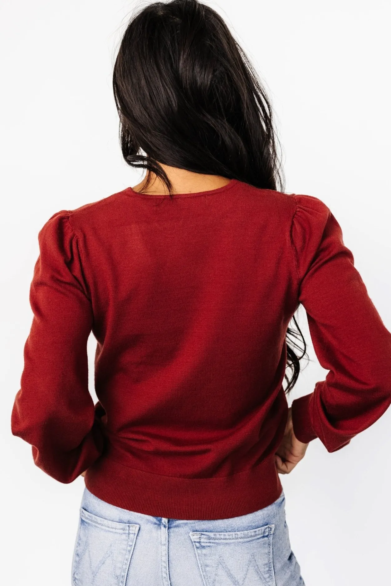 Sale Baltic Born Sheila V Neck Sweater Top | Brick