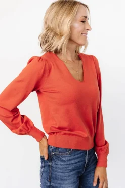 Online Baltic Born Sheila V Neck Sweater Top | Light Rust LightRust