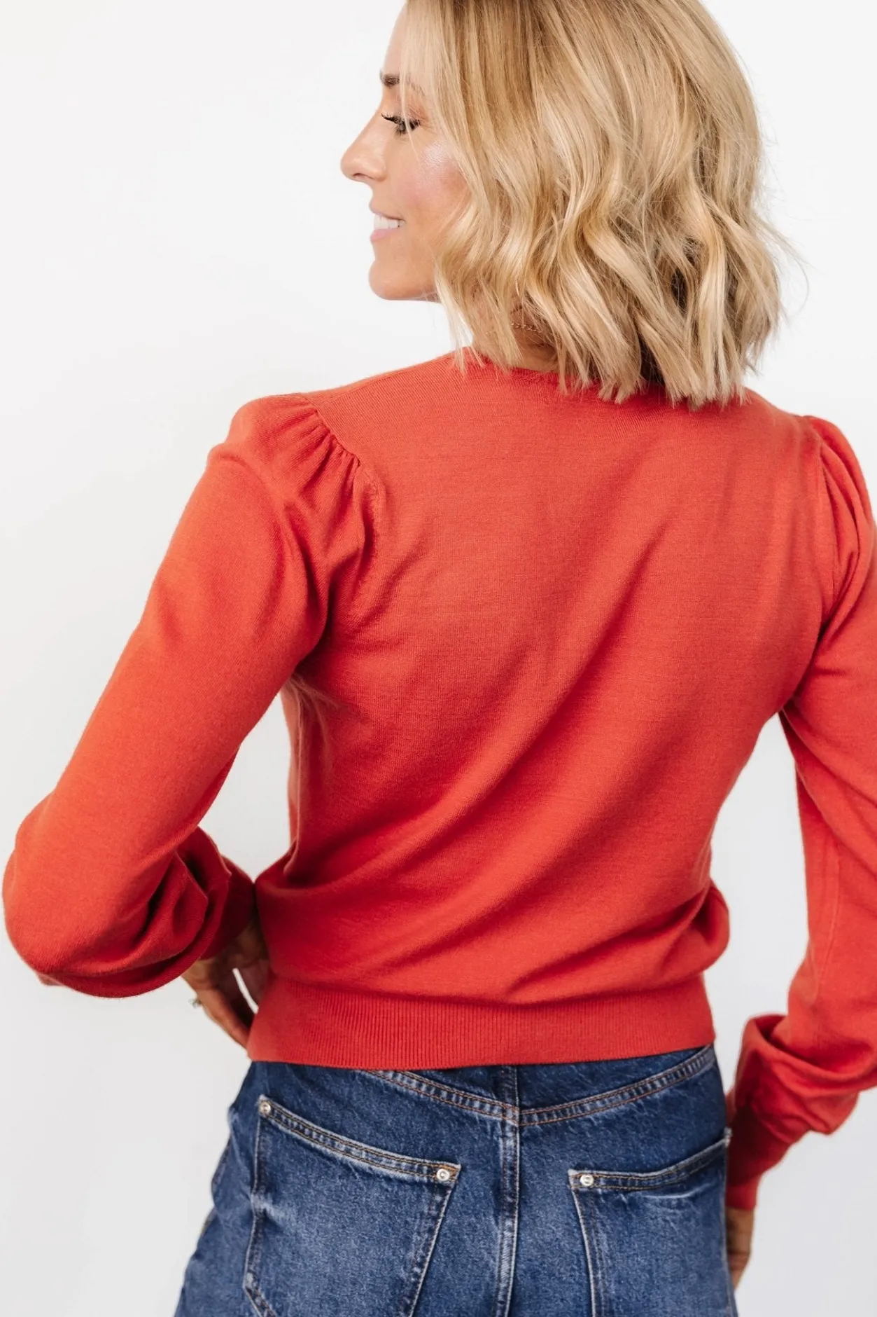 Online Baltic Born Sheila V Neck Sweater Top | Light Rust LightRust