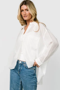 Clearance Baltic Born Sheldon Striped Oversized Top | White