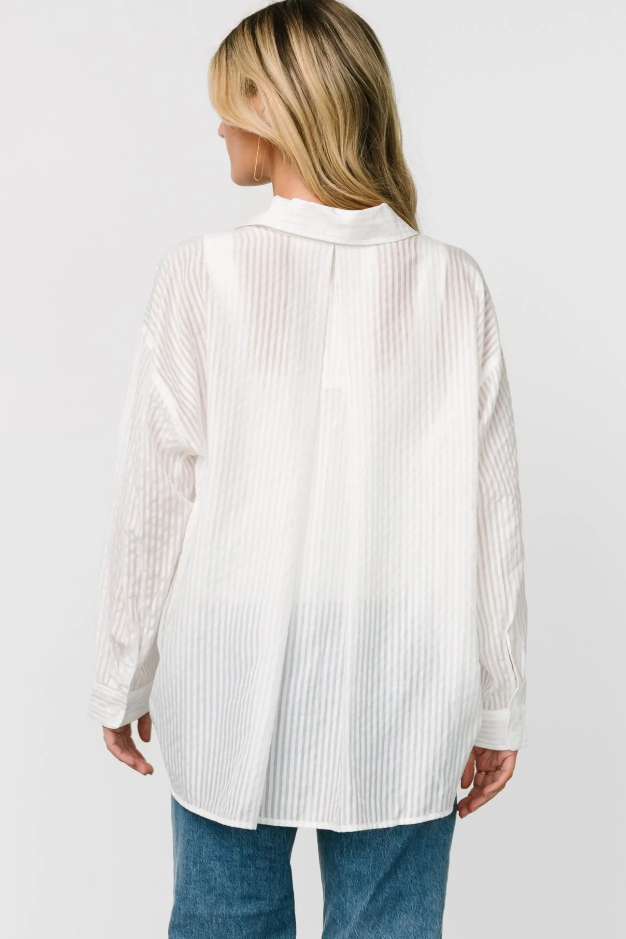Clearance Baltic Born Sheldon Striped Oversized Top | White