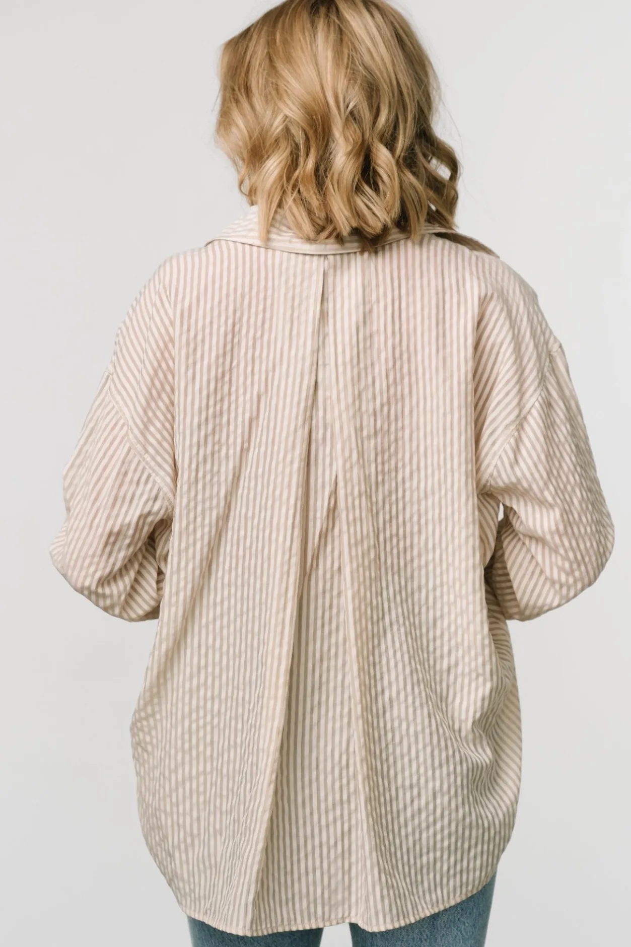 New Baltic Born Sheldon Striped Oversized Top | Natural