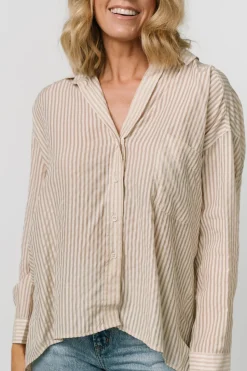 New Baltic Born Sheldon Striped Oversized Top | Natural