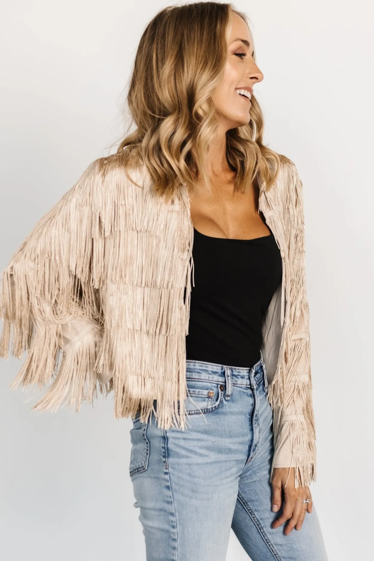 Outlet Baltic Born Sheridan Fringe Jacket | Champagne