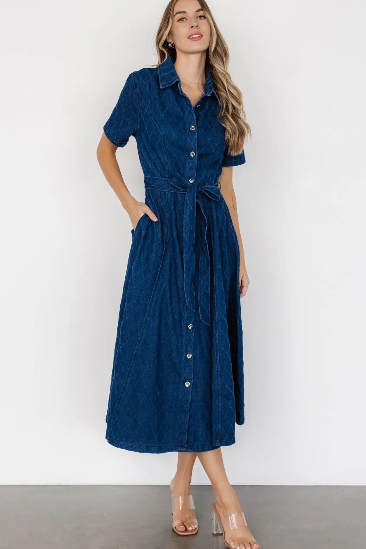Discount Baltic Born Sheryl Midi Dress | Denim Blue DenimBlue