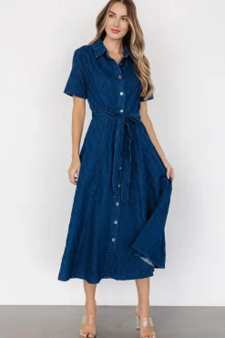 Discount Baltic Born Sheryl Midi Dress | Denim Blue DenimBlue