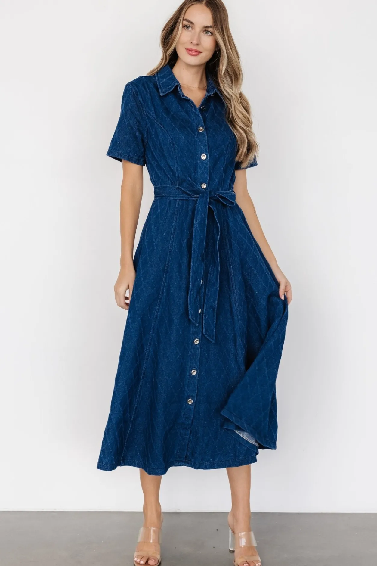 Discount Baltic Born Sheryl Midi Dress | Denim Blue DenimBlue