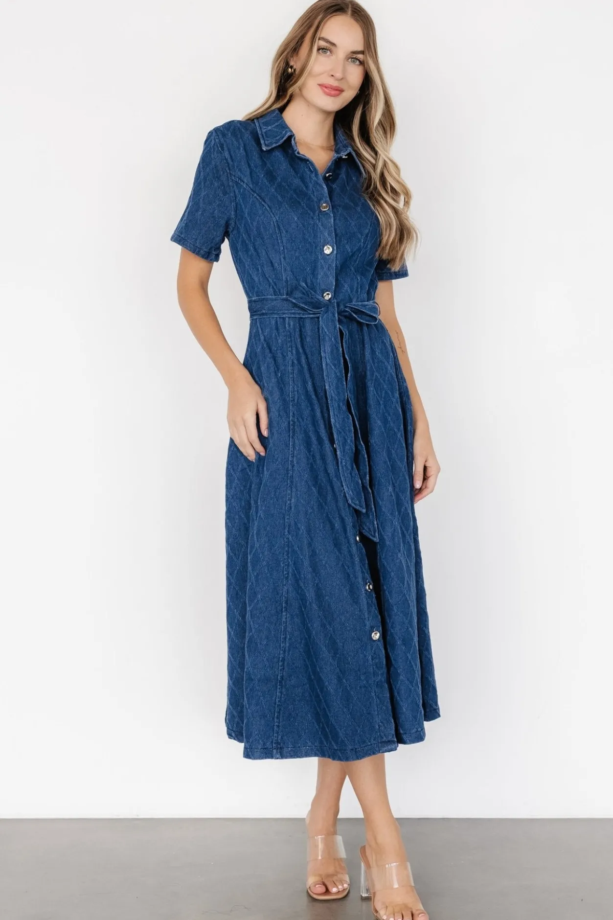 Discount Baltic Born Sheryl Midi Dress | Denim Blue DenimBlue